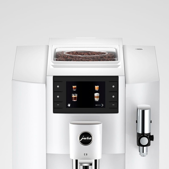 Jura E8 (EC) Piano White espressomaskin inkl. startpaket