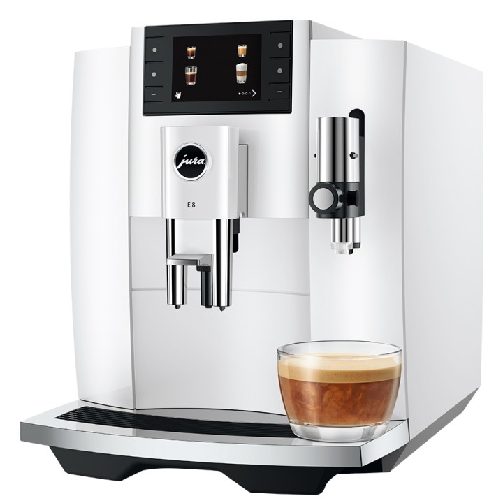 Jura E8 (EC) Piano White espressomaskin inkl. startpaket