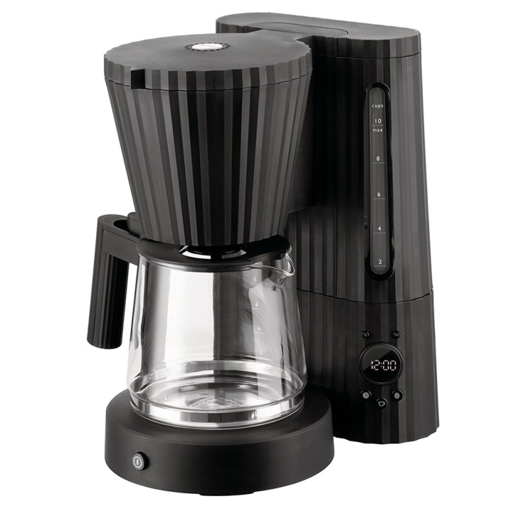 Alessi Plissé Kaffemaskin Svart