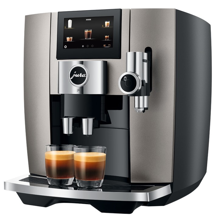 Jura J8 (EA) Midnight Silver Espressomaskin Inkl. 6x400g Rigtig Kaffe Ekologisk