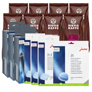 Jura Skötselpaket - Claris Smart inkl. 8x400g Rigtig Kaffe Ekologisk