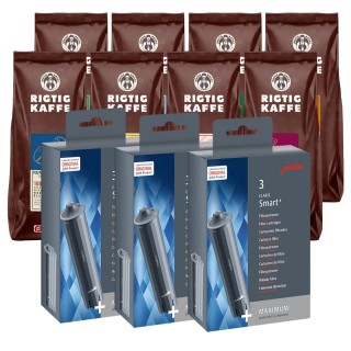 Jura Skötselpaket - Claris Smart inkl. 8x400g Rigtig Kaffe Ekologisk