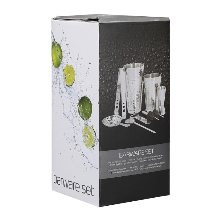 BarCraft Boston Barsats 8 delar Stål