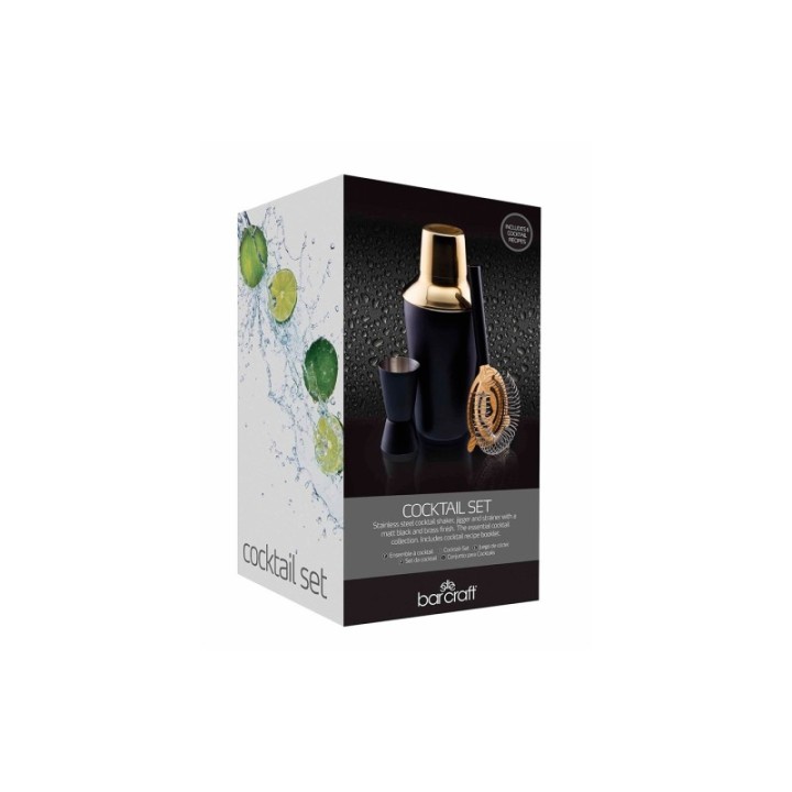 BarCraft Barsats 3 delar Svart/Guld