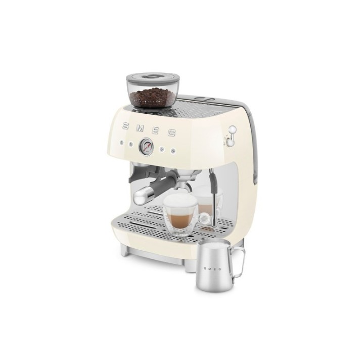Smeg EGF03CREU Manuell espressomaskin inkl. kvarn Creme