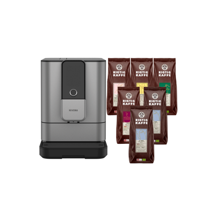 Nivona NIVO 8103 Titanium espressomaskin Inkl. 6x400g Rigtig Kaffe Ekologisk