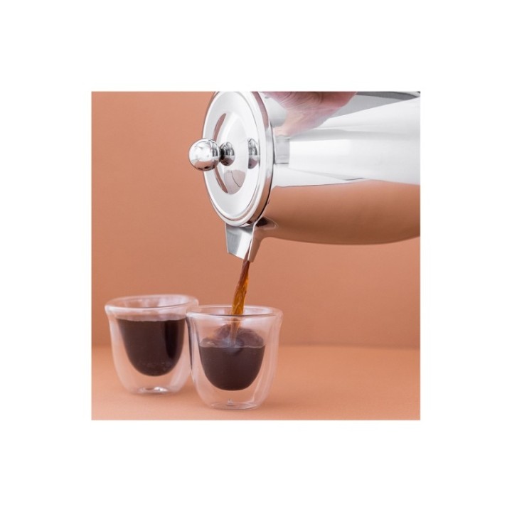 La Cafetière 3 Kop. Stempelkanna Stål