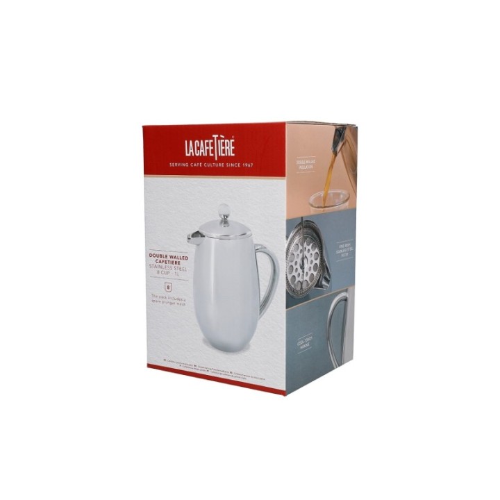 La Cafetière 8 Kop. Stempelkanna Stål