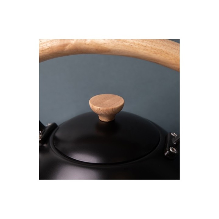 La Cafetière 1,6 L Vattenkokare Svart med trä