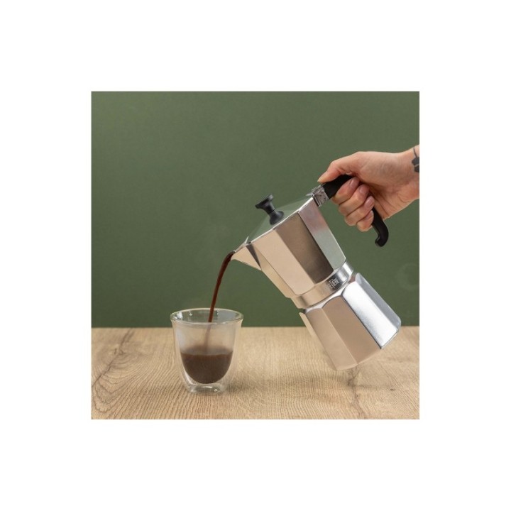 La Cafetière Venice 9 koppar espressokanna i stål