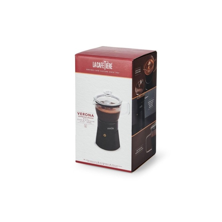 La Cafetière Verona 6 koppar espressokanna svart