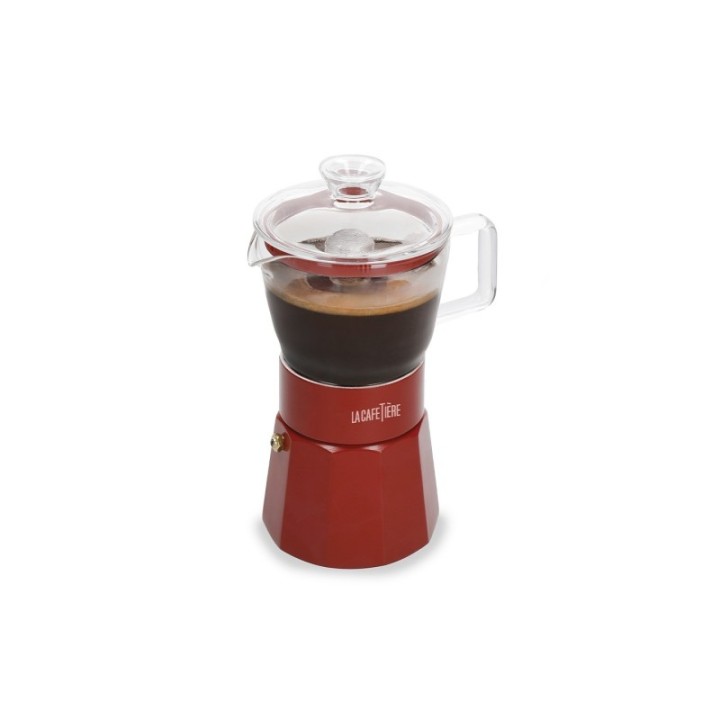 La Cafetière Verona 6 koppar espressokanna röd