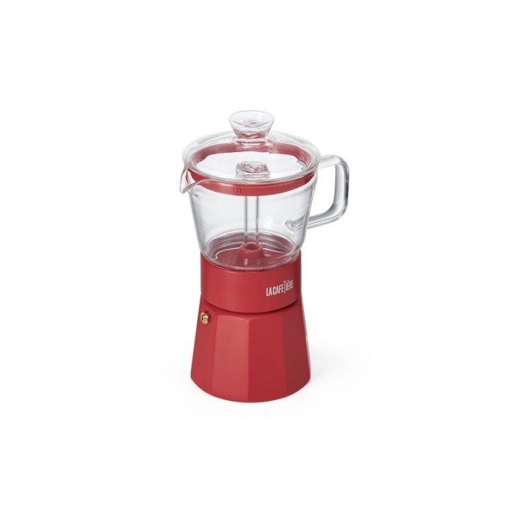 La Cafetière Verona 6 koppar espressokanna röd