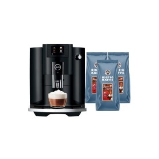 Jura E6 (EC) Piano Black espressomaskin inkl. 3 kg Rigtig Kaffe Super Crema
