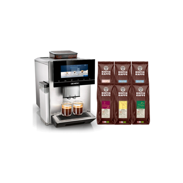 Siemens TQ905R03 EQ900 s500 Espressomaskin Inkl. 6x400g Rigtig Kaffe Ekologisk