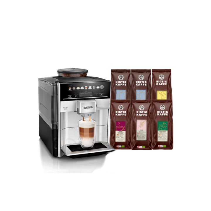 Siemens TE653M11RW EQ6 s300 Espressomaskin inkl. 6x400g Rigtig Kaffe Ekologisk