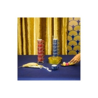 Bialetti Deco Glamour Espressokoppar Inkl. Ställ 6 st Röd