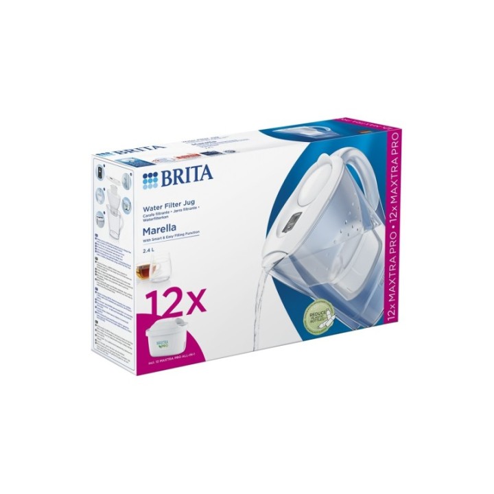 BRITA Marella 2,4L Vit inkl. 12 st Maxtra Pro Filter