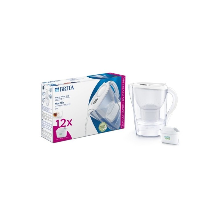 BRITA Marella 2,4L Vit Inkl. 6 st Maxtra Pro Filter
