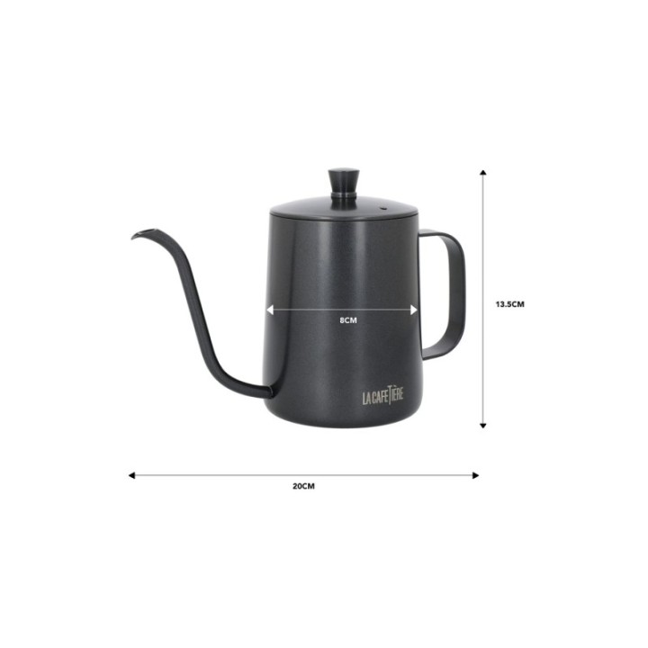 La Cafetière Gooseneck-kanna 0,6 L Svart