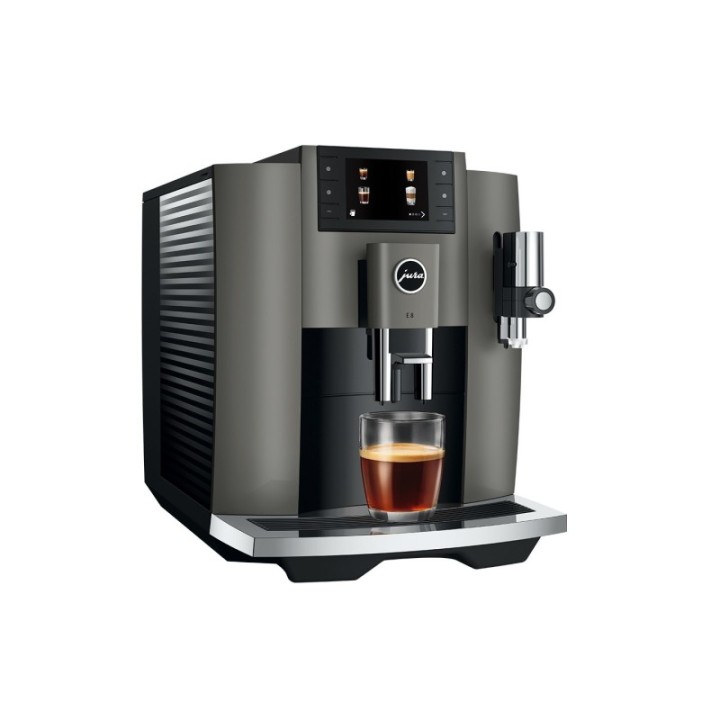 Jura E8 (EC) Dark Inox Espressomaskin Inkl. Tillbehör, Skötsel & 3 kg Super Crema