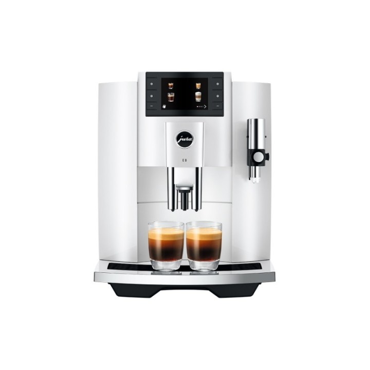 Jura E8 (EC) Piano White Espressomaskin Inkl. Tillbehör, Skötsel & 3kg Super Crema