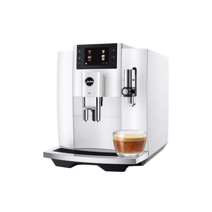 Jura E8 (EC) Piano White Espressomaskin Inkl. Tillbehör, Skötsel & 3kg Super Crema