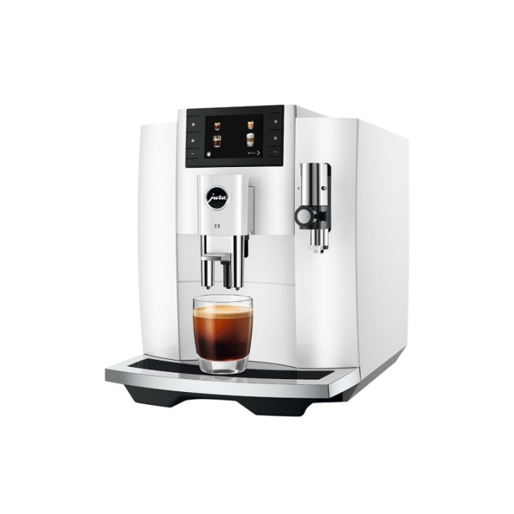 Jura E8 (EC) Piano White Espressomaskin Inkl. Tillbehör, Skötsel & 3kg Super Crema