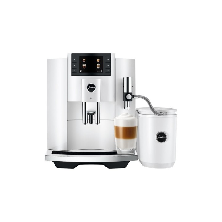 Jura E8 (EC) Piano White Espressomaskin Inkl. Tillbehör, Skötsel & 3kg Super Crema