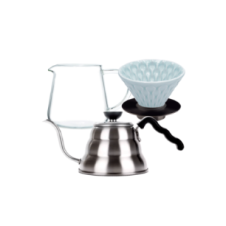 Loveramics Filterbryggset inkl. Mellow Dripper för 2 koppar, stativ, glaskanna & V60-kittel