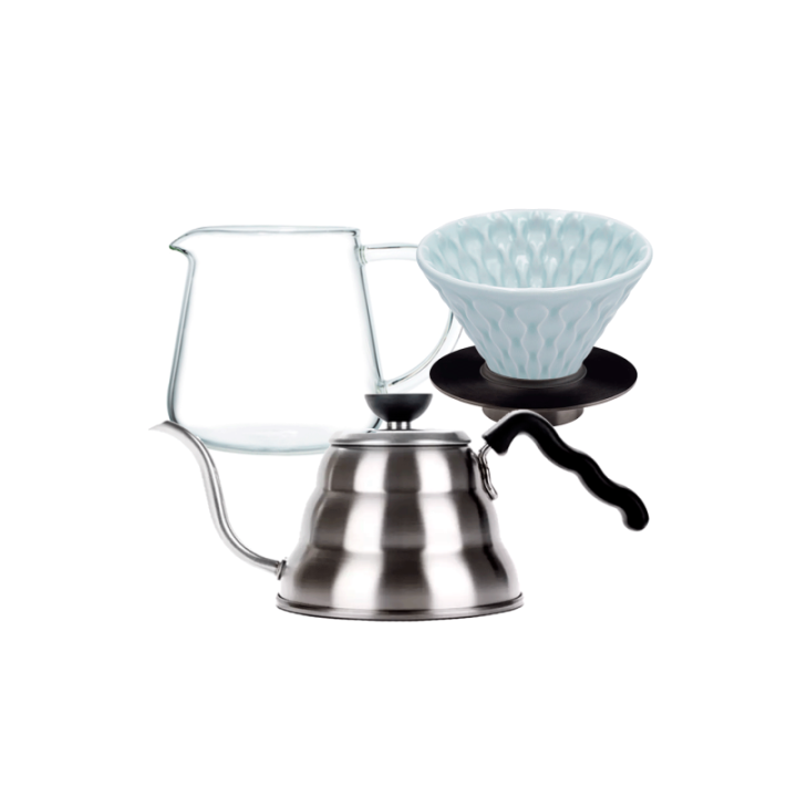 Loveramics Filterbryggset inkl. Mellow Dripper för 2 koppar, stativ, glaskanna & V60-kittel
