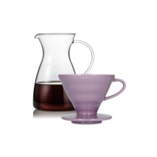 Hario Filterbryggset inkl. V60-02 keramisk dripper 2 koppar & glaskanna 0,4 L