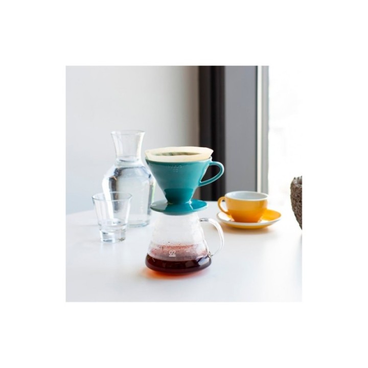 Hario Filterbryggset inkl. V60-02 keramisk dripper för 2 koppar, glaskanna 0,4 l & vattenkanna