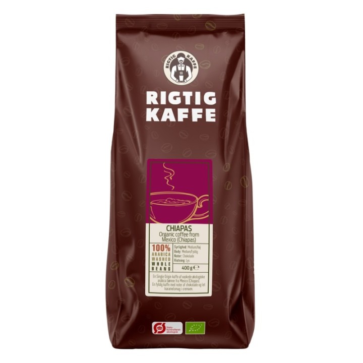 Rigtig Kaffe Ekologisk Chiapas v/24kg Hela kaffebönor