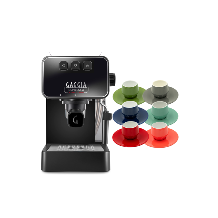 Gaggia Espresso Evolution svart inkl. Club House Maniko Espresso 6 st