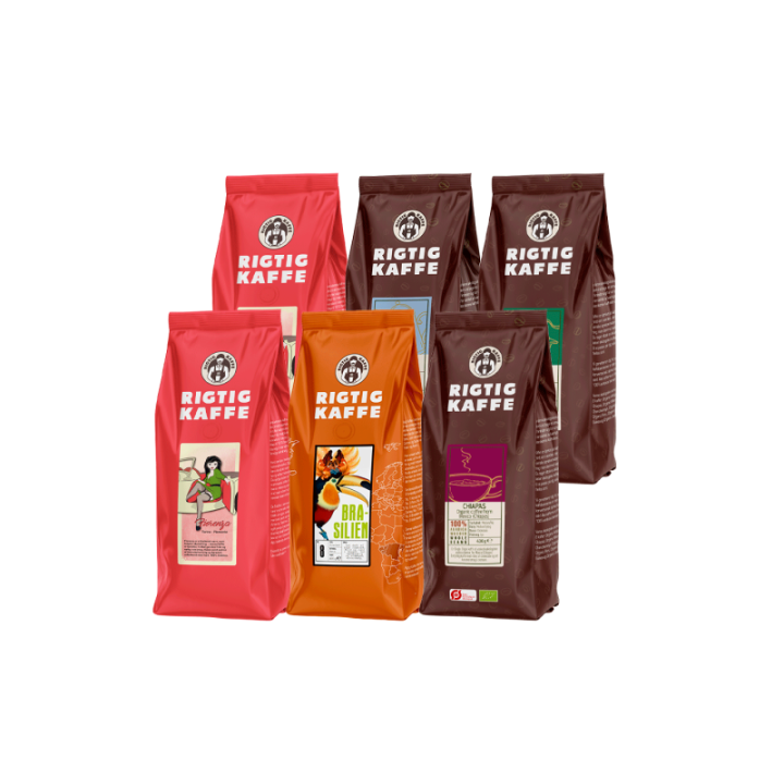 Rigtig Kaffe Mixpaket 2,7 kg Hela kaffebönor