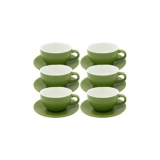 Club House Tulipano Latte med underkopp matt grön 30 cl 6 st