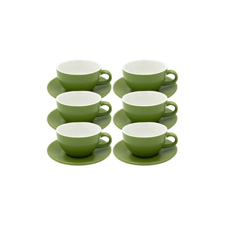 Club House Tulipano Latte med underkopp matt grön 30 cl 6 st