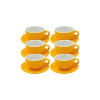 Club House Tulipano Latte med underkopp matt gul 30 cl 6 st