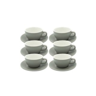 Club House Tulipano Cappuccino med underfat matt grå 26 cl 6 st