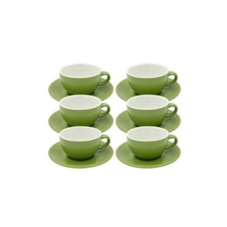 Club House Tulipano Cappuccino med underkopp matt grön 26 cl 6 st