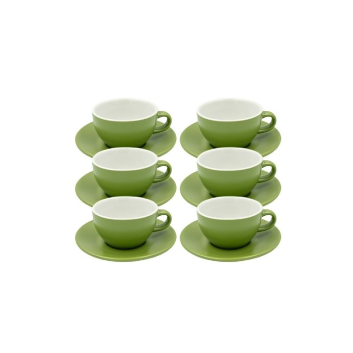 Club House Tulipano Cappuccino med underkopp matt grön 26 cl 6 st