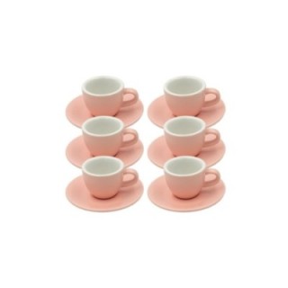 Club House Tulipano Espresso med underkopp matt rosa 7 cl 6 st