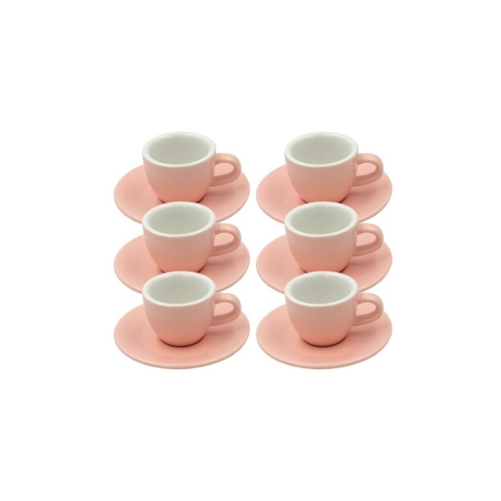 Club House Tulipano Espresso med underkopp matt rosa 7 cl 6 st