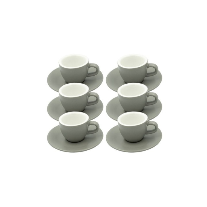 Club House Tulipano Espresso med underkopp matt grå 7 cl 6 st