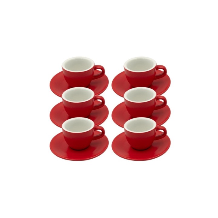 Club House Tulipano Espresso med Underkopp Matt Röd 7 cl 6 st