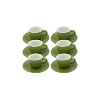 Club House Tulipano Espresso med underkopp matt grön 7 cl 6 st