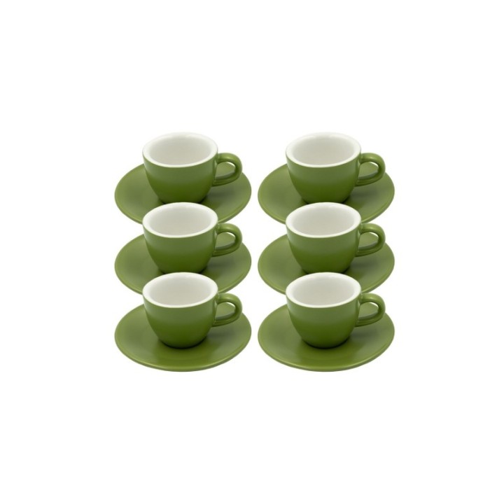 Club House Tulipano Espresso med underkopp matt grön 7 cl 6 st