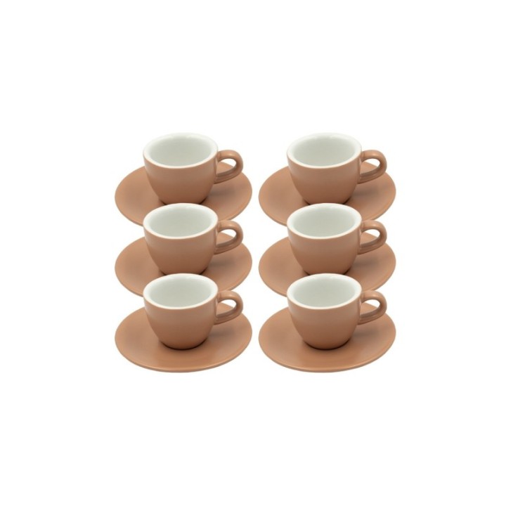 Club House Tulipano Espresso med underfat matt beige 7 cl 6 st