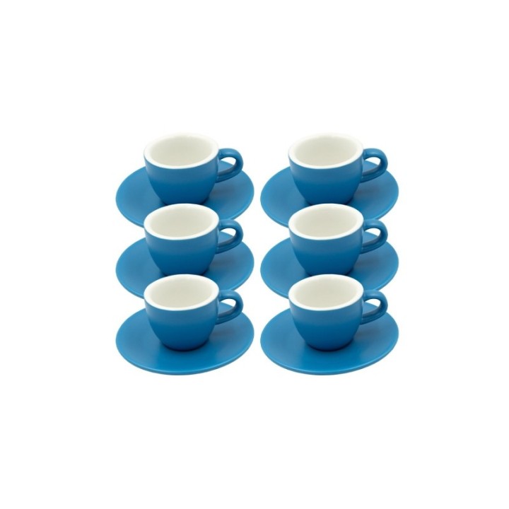 Club House Tulipano Espresso med underkopp matt blå 7 cl 6 st